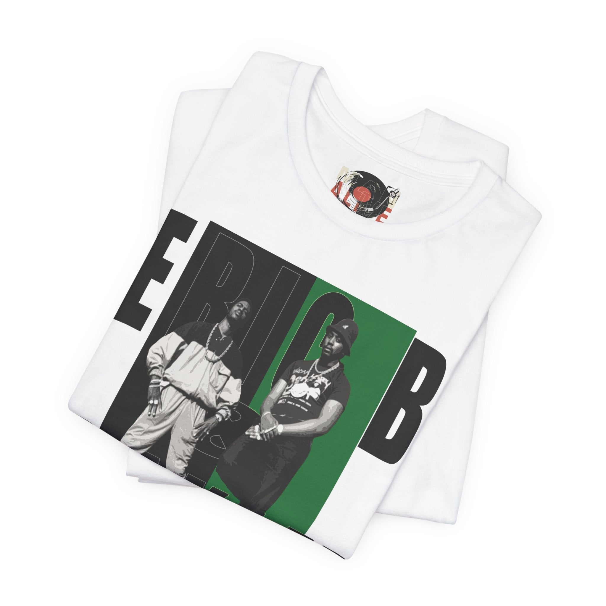Eric B & Rakim Hip Hop Duo Graphic Tee | Black Green Rap Photo Print