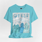 Getting Killed Geese band art T-Shirt | Retro portrait, blue line illustration
