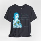 Rupi Kaur Blue Portrait with Sunflowers T-Shirt | Retro Pop Art PoetryTee