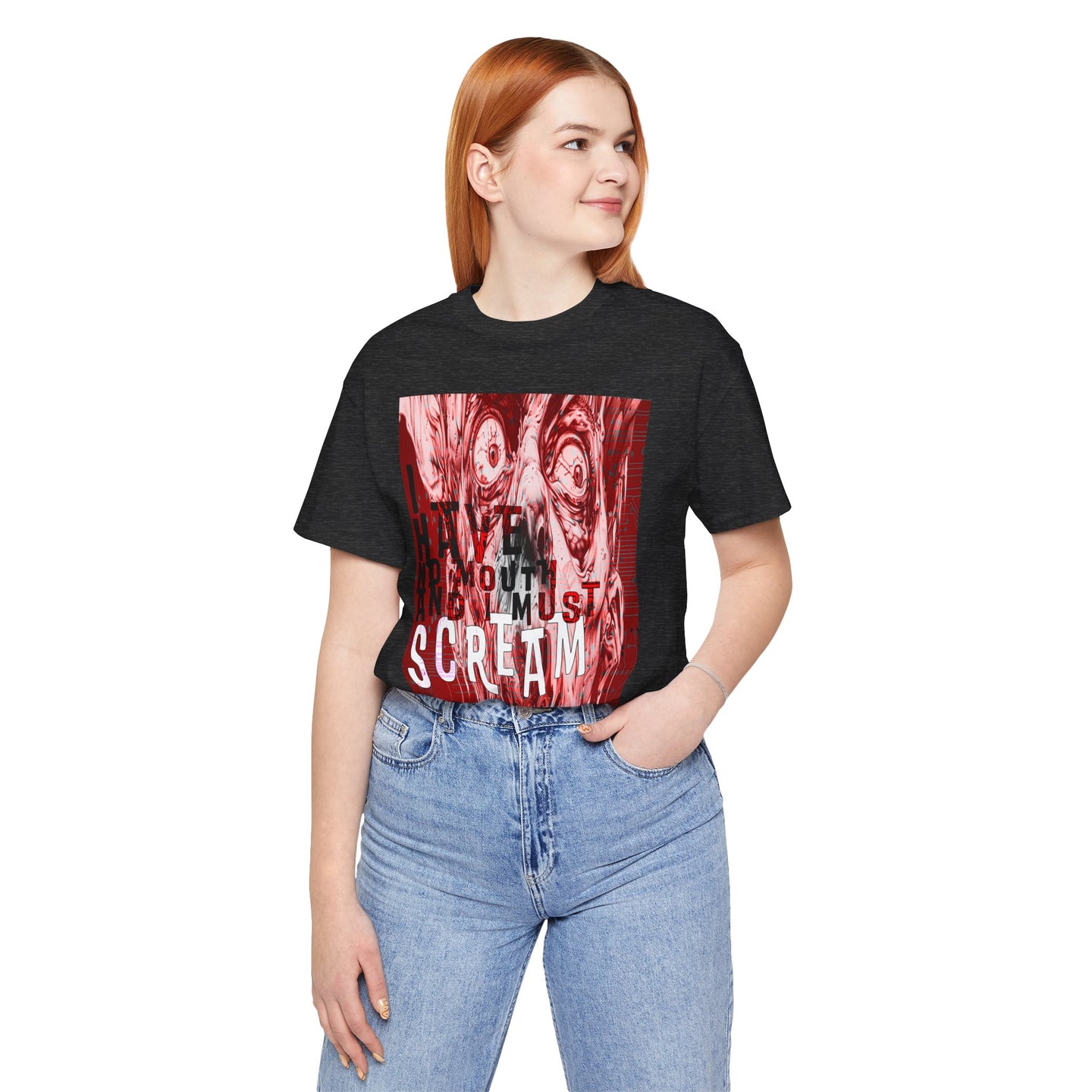 "I Have No Mouth, And I Must Scream" Harlan Ellison Distressed Horror Sci‑Fi T-Shirt