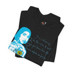 Rupi Kaur Blue Portrait with Sunflowers T-Shirt | Retro Pop Art PoetryTee