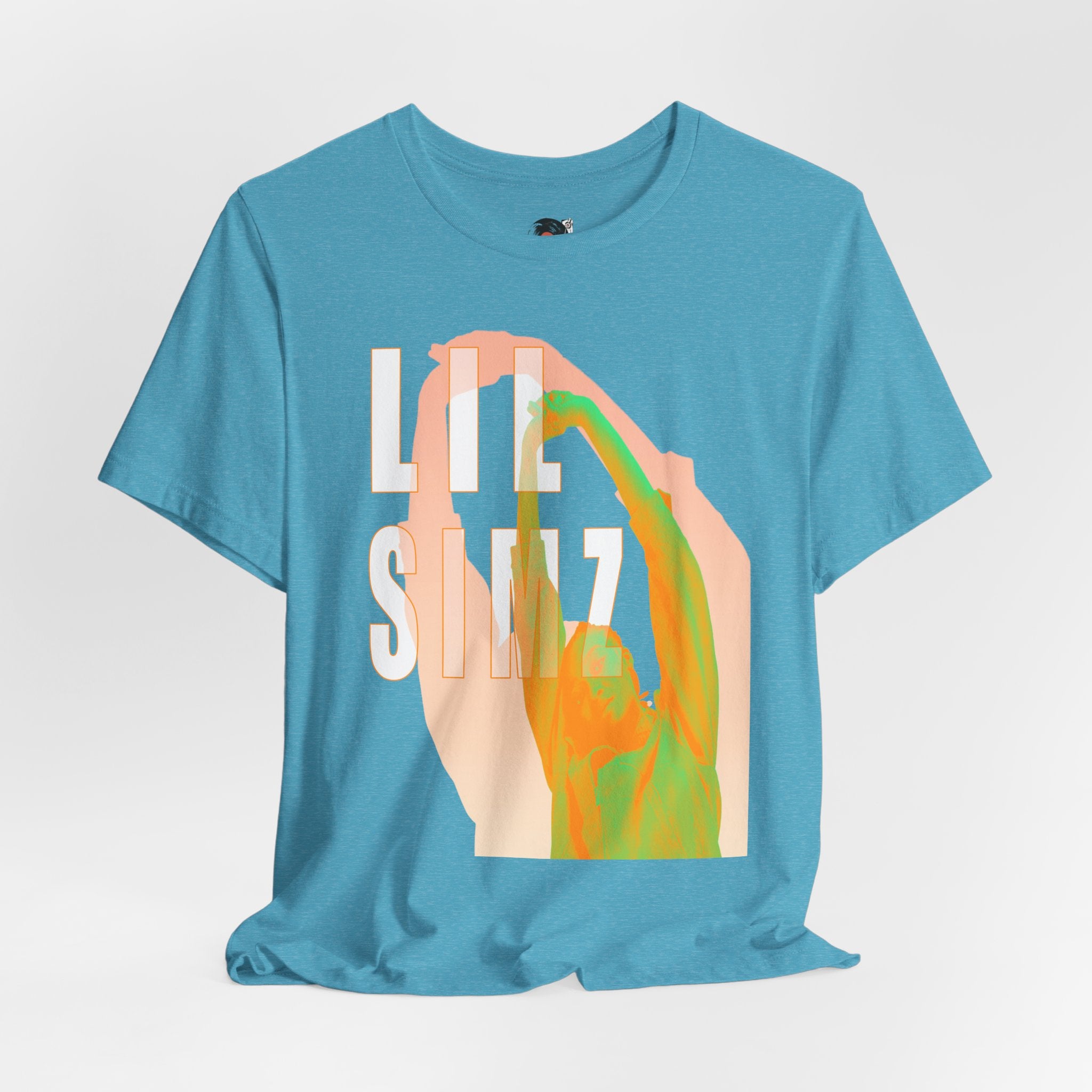 Lil Simz Hands Reaching Colorful Silhouette Tee | Hip Hop Rap Abstract Shirt