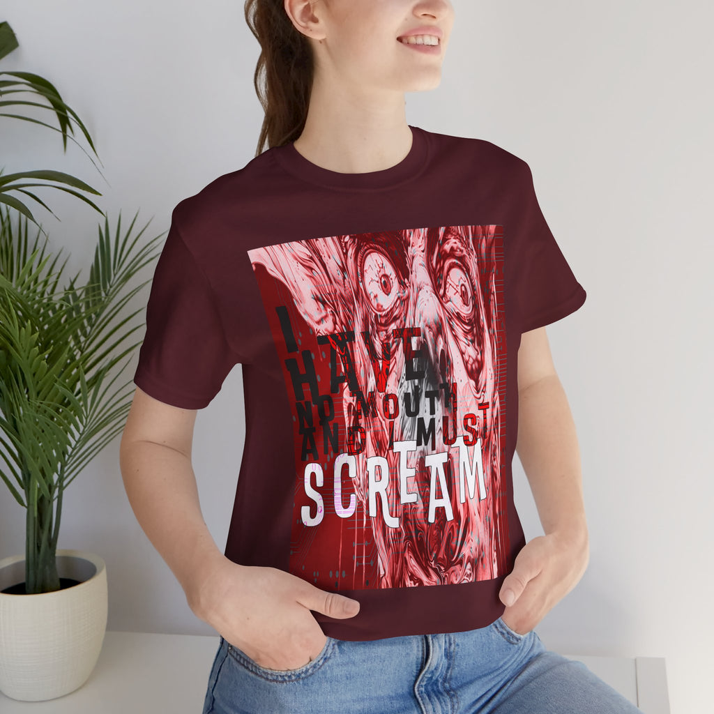 "I Have No Mouth, And I Must Scream" Harlan Ellison Distressed Horror Sci‑Fi T-Shirt