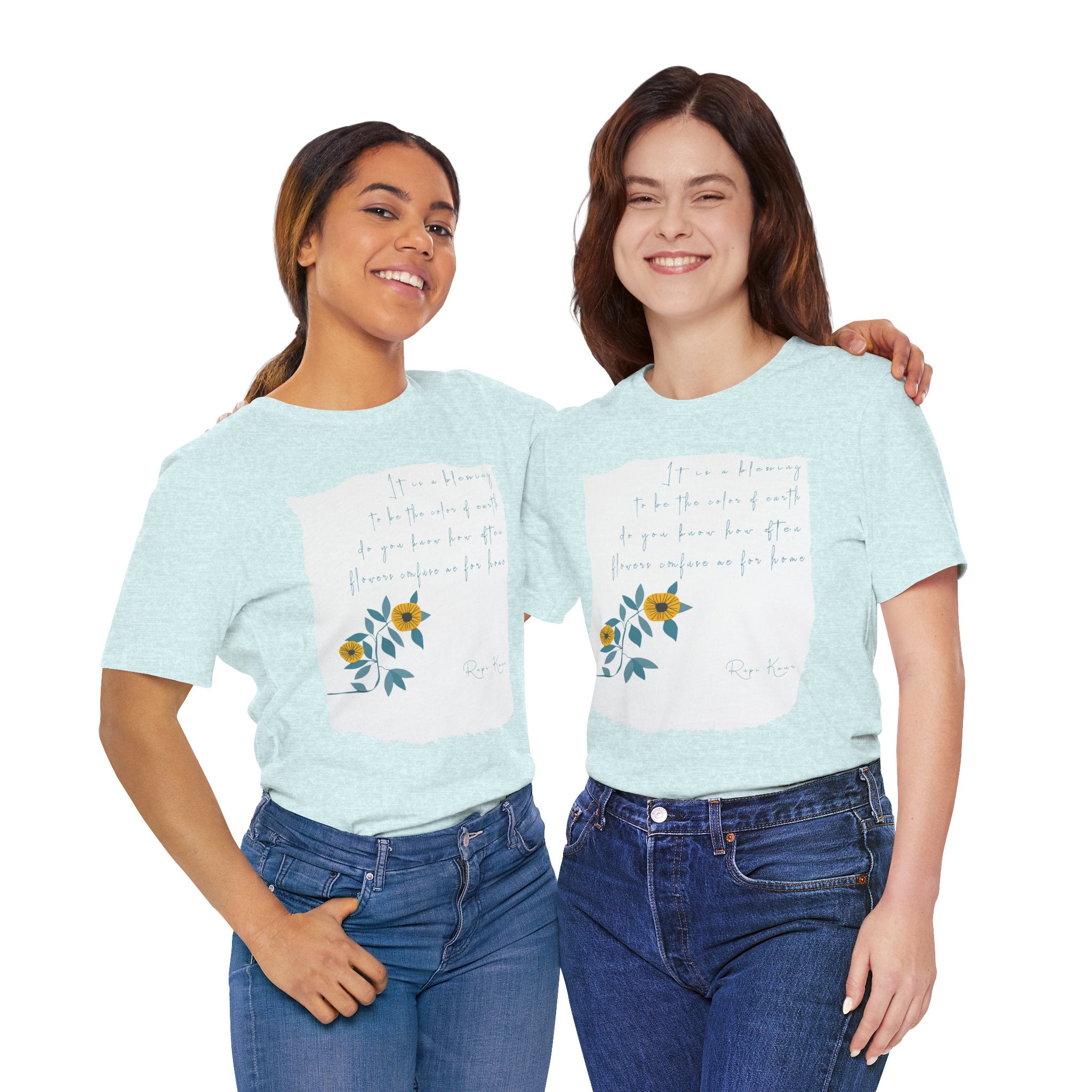 Rupi Kaur Sunflower Floral Quote Tee | Minimal Poetry Tee