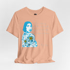 Rupi Kaur Blue Portrait with Sunflowers T-Shirt | Retro Pop Art PoetryTee