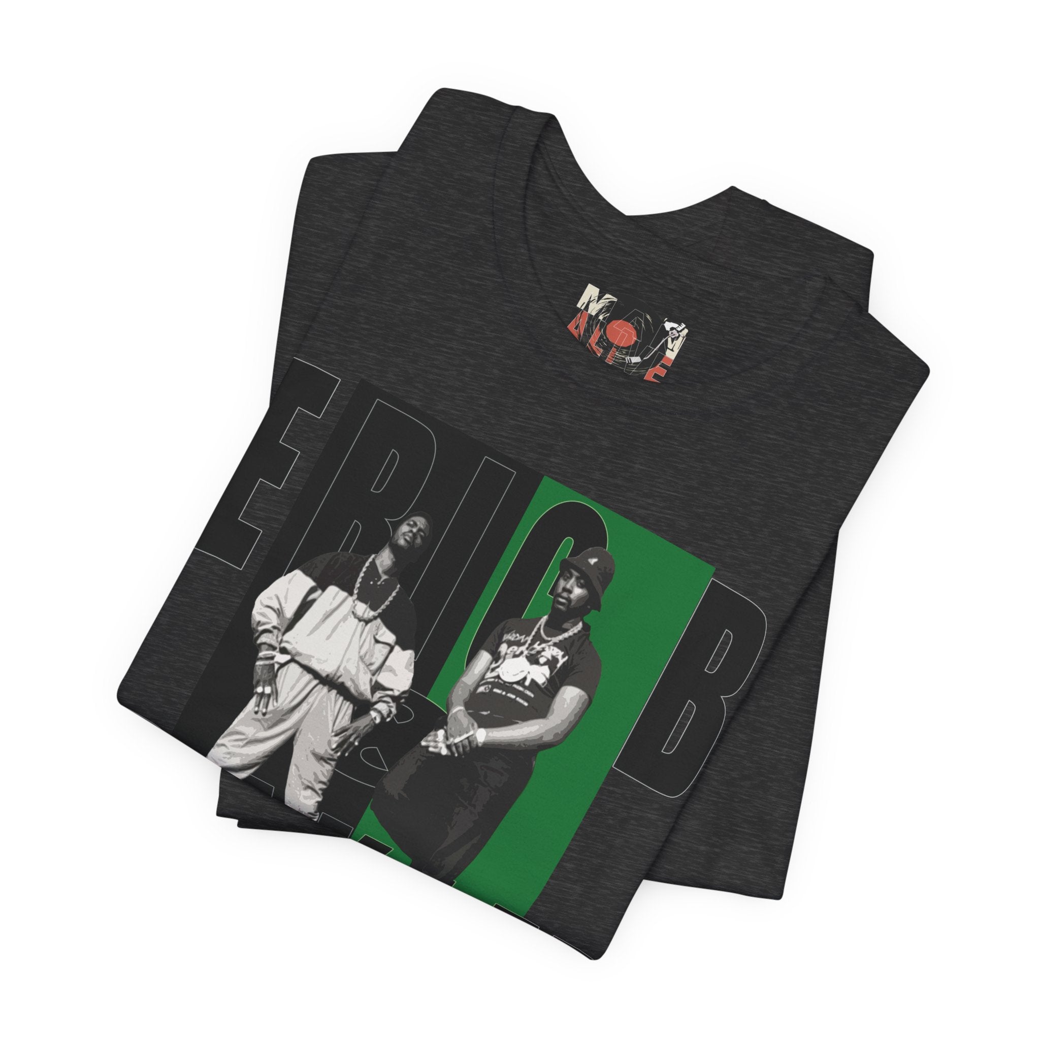 Eric B & Rakim Hip Hop Duo Graphic Tee | Black Green Rap Photo Print