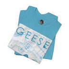 Getting Killed Geese band art T-Shirt | Retro portrait, blue line illustration