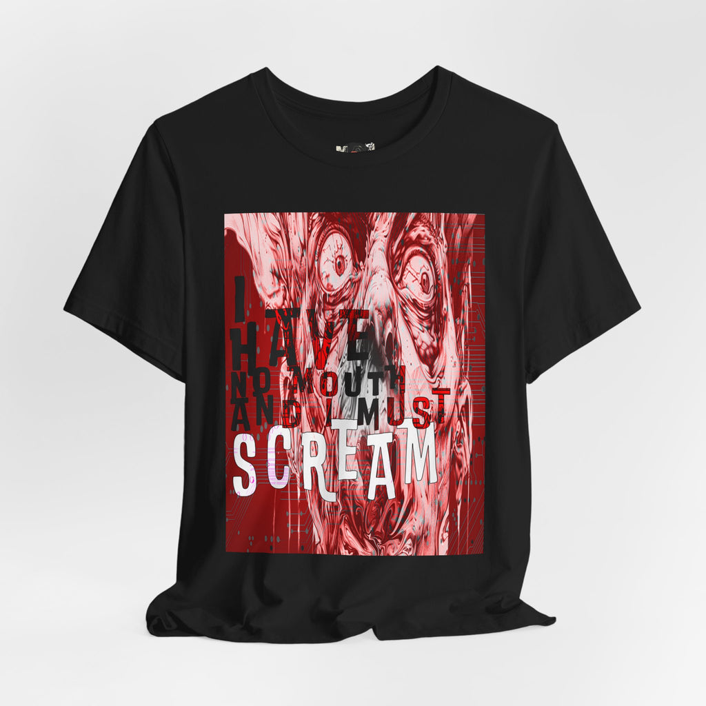 "I Have No Mouth, And I Must Scream" Harlan Ellison Distressed Horror Sci‑Fi T-Shirt