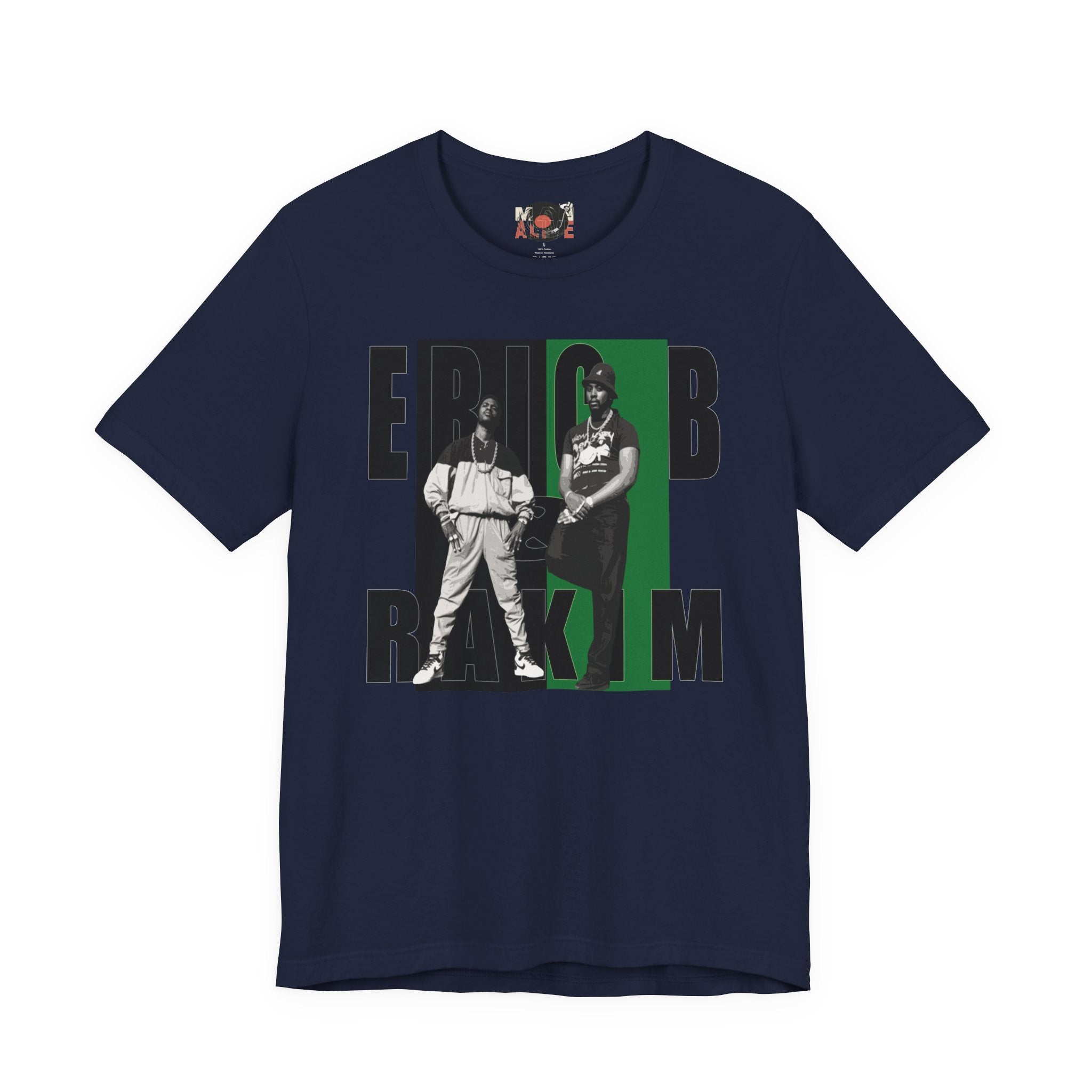 Eric B & Rakim Hip Hop Duo Graphic Tee | Black Green Rap Photo Print