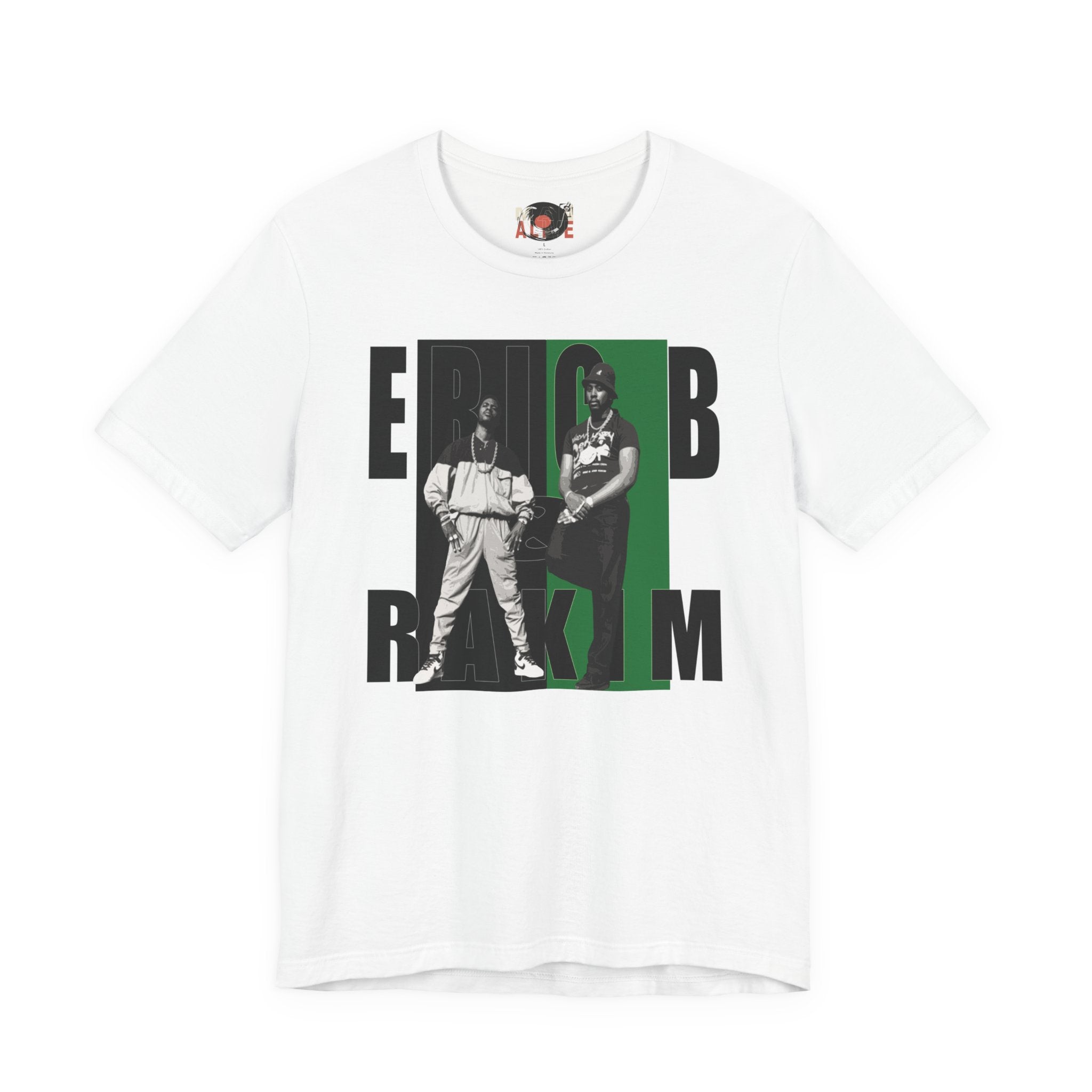 Eric B & Rakim Hip Hop Duo Graphic Tee | Black Green Rap Photo Print