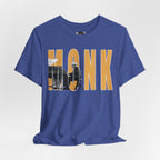 Thelonious Monk Vintage Jazz Silhouette T-Shirt | Yellow Block Letters