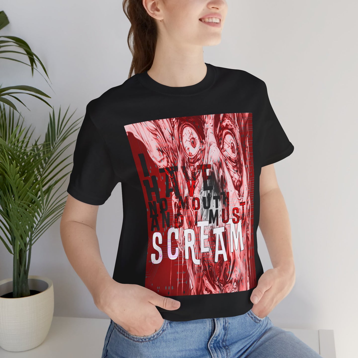 "I Have No Mouth, And I Must Scream" Harlan Ellison Distressed Horror Sci‑Fi T-Shirt