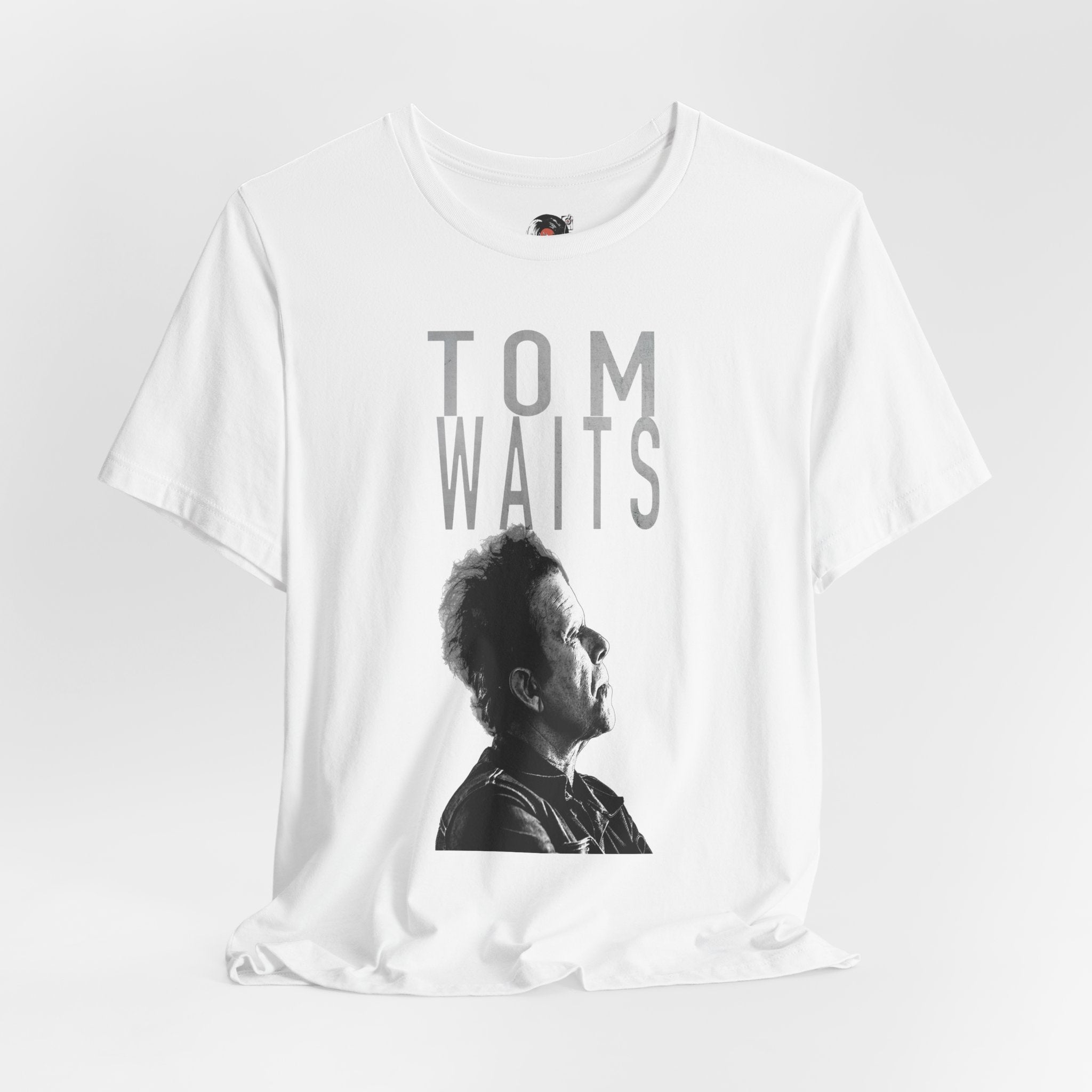 Tom Waits Portrait T-Shirt | Musician Band Tee, Vintage Monochrome