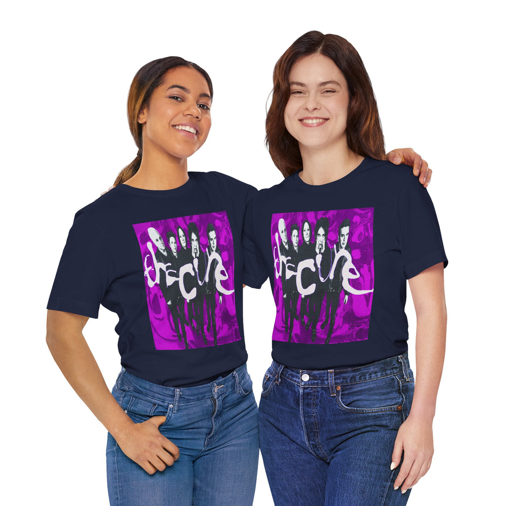 The Cure Band Photo Tee | Alternative Rock Shirt, Purple Graphic