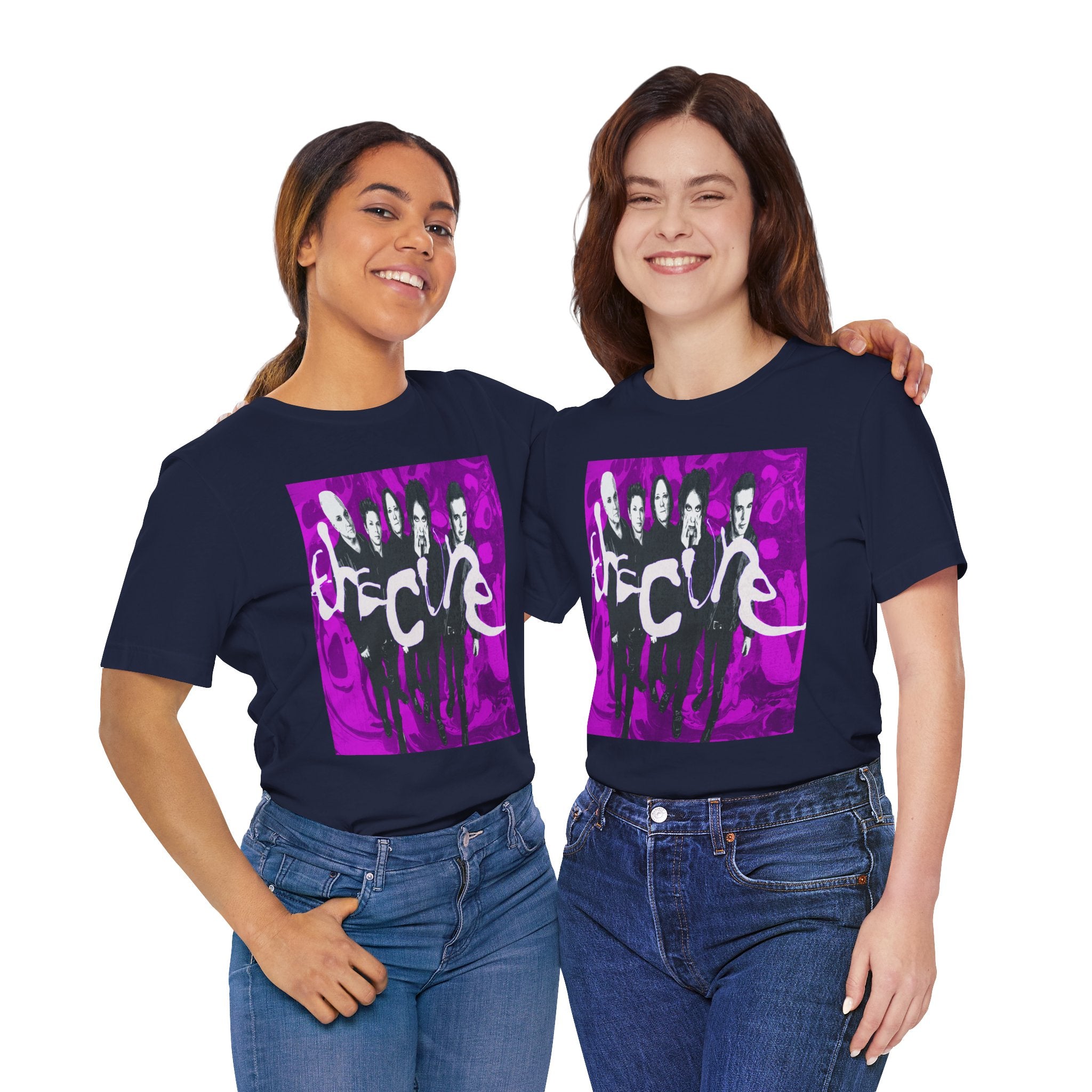 The Cure Band Photo Tee | Alternative Rock Shirt, Purple Graphic