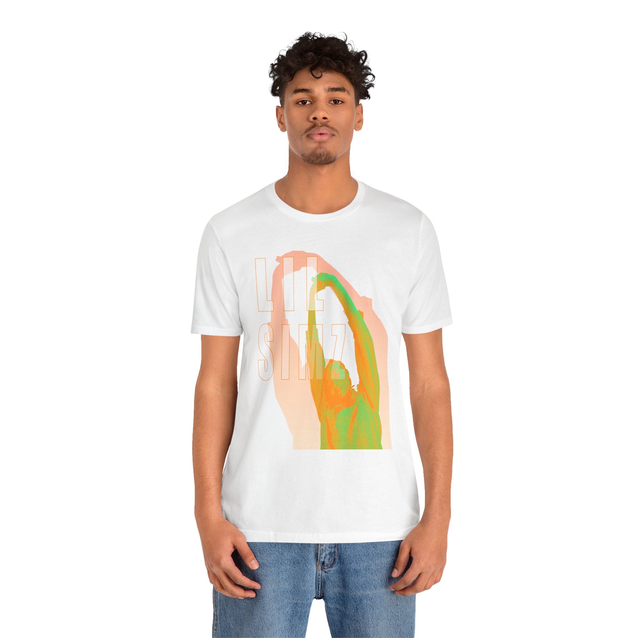 Lil Simz Hands Reaching Colorful Silhouette Tee | Hip Hop Rap Abstract Shirt