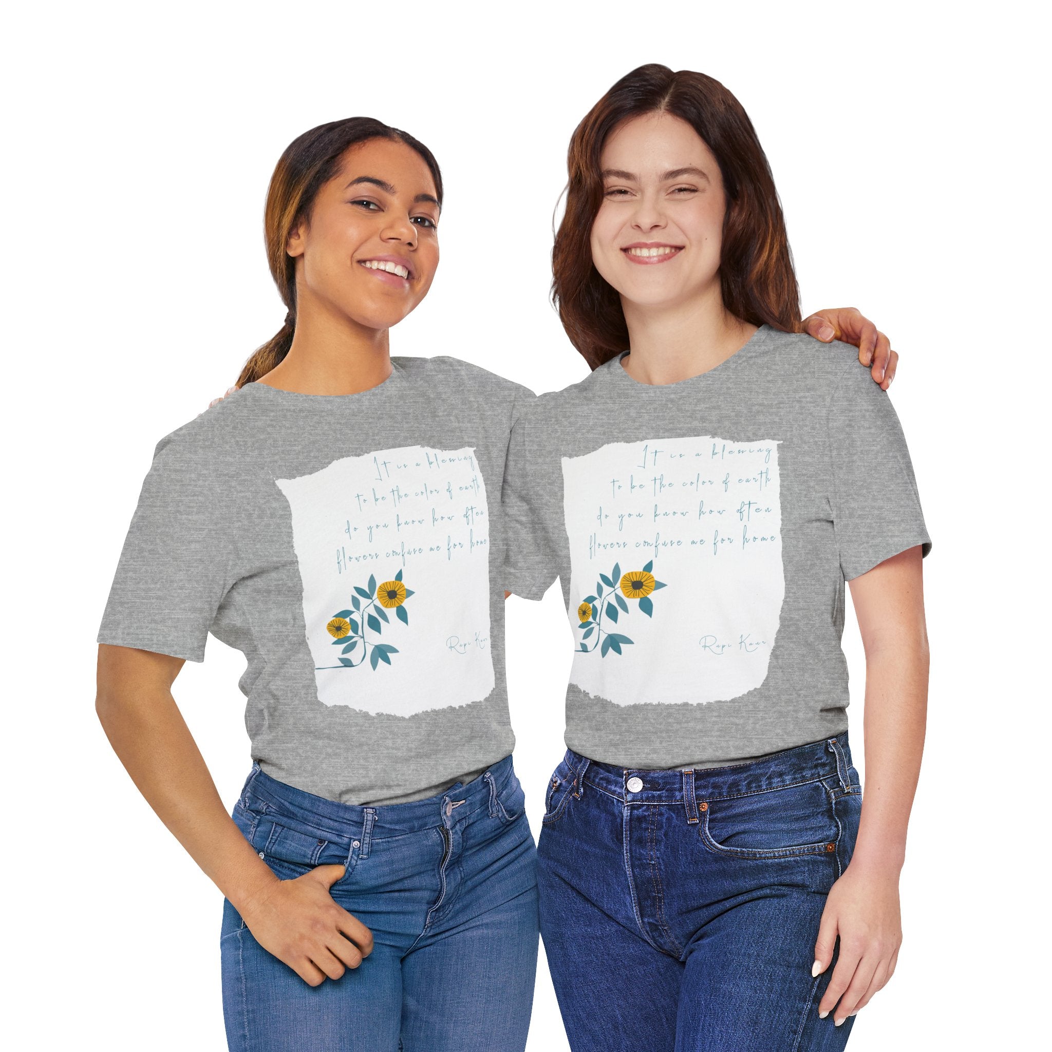 Rupi Kaur Sunflower Floral Quote Tee | Minimal Poetry Tee