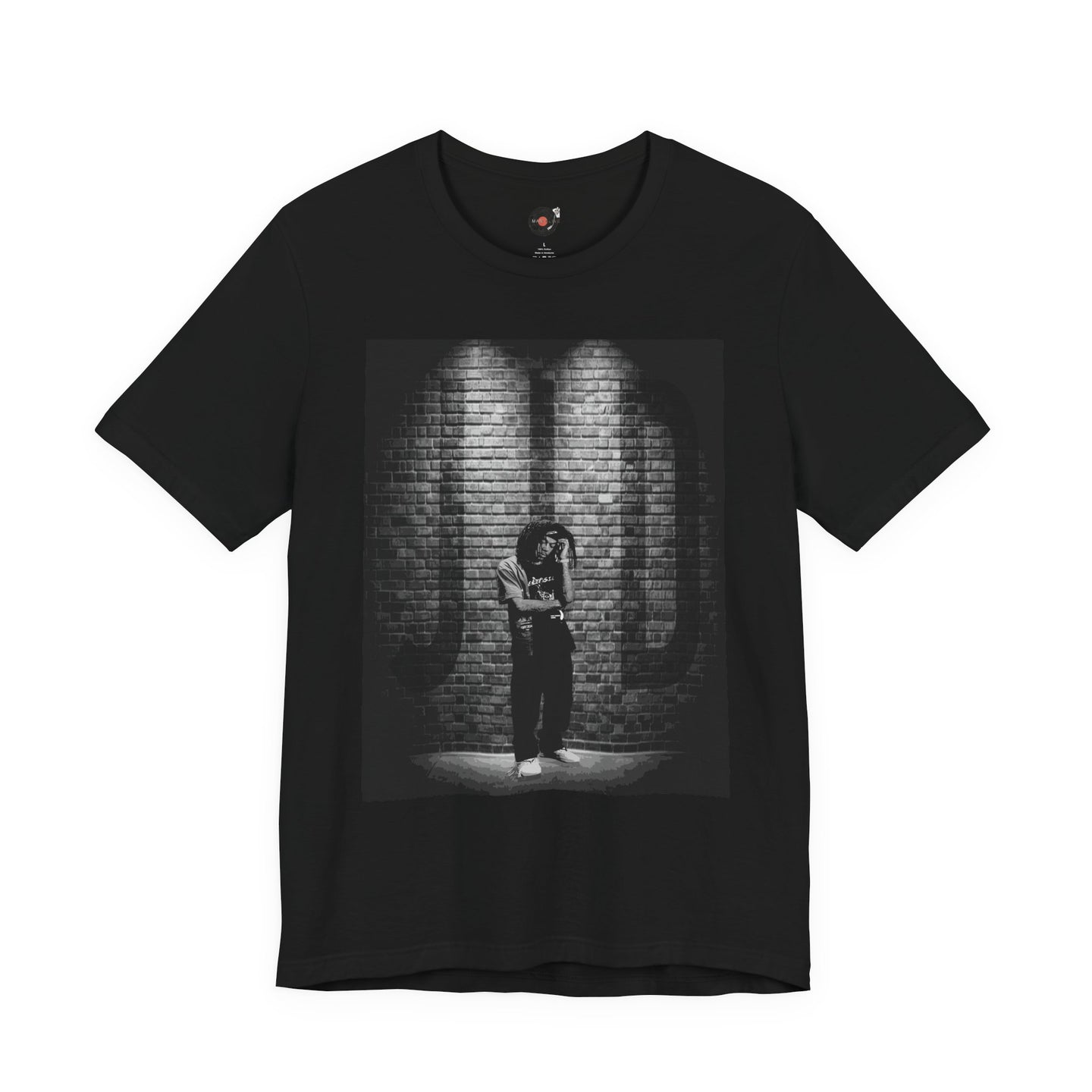 JID Under Spotlight Hip Hop Photo Tee | Noir Brick Wall