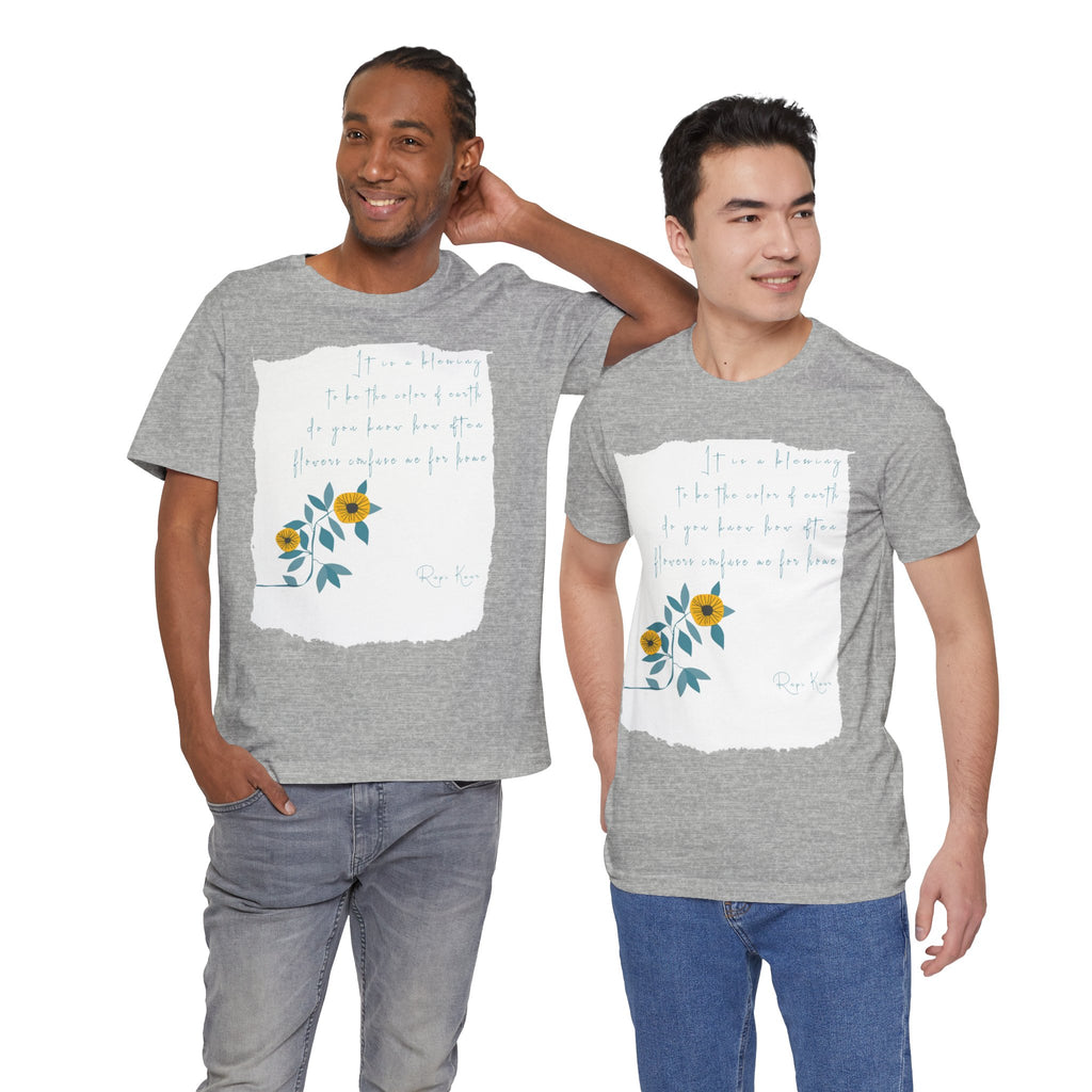 Rupi Kaur Sunflower Floral Quote Tee | Minimal Poetry Tee
