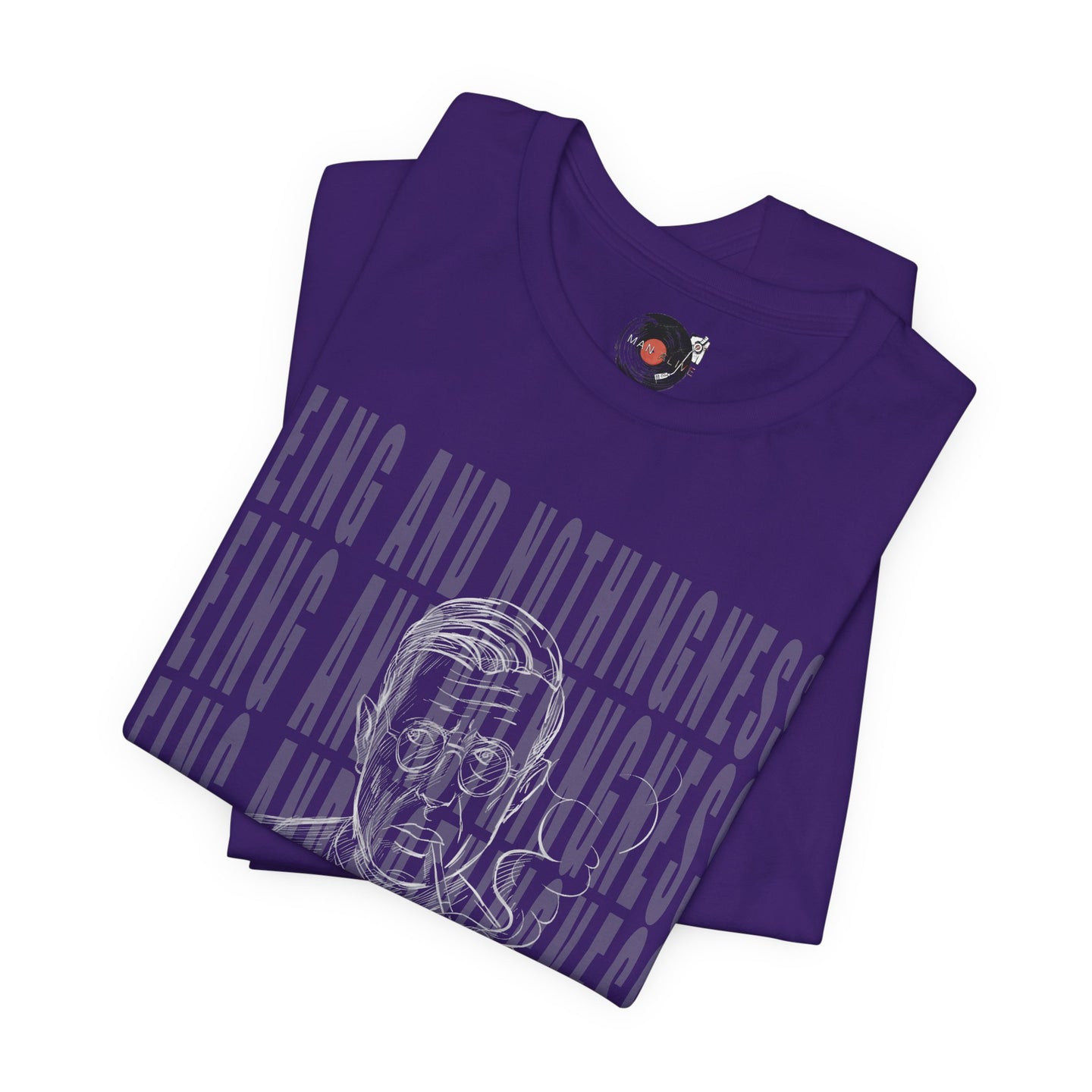 Being and Nothingness graphic Tee | Sartre portrait, existential philosophy text