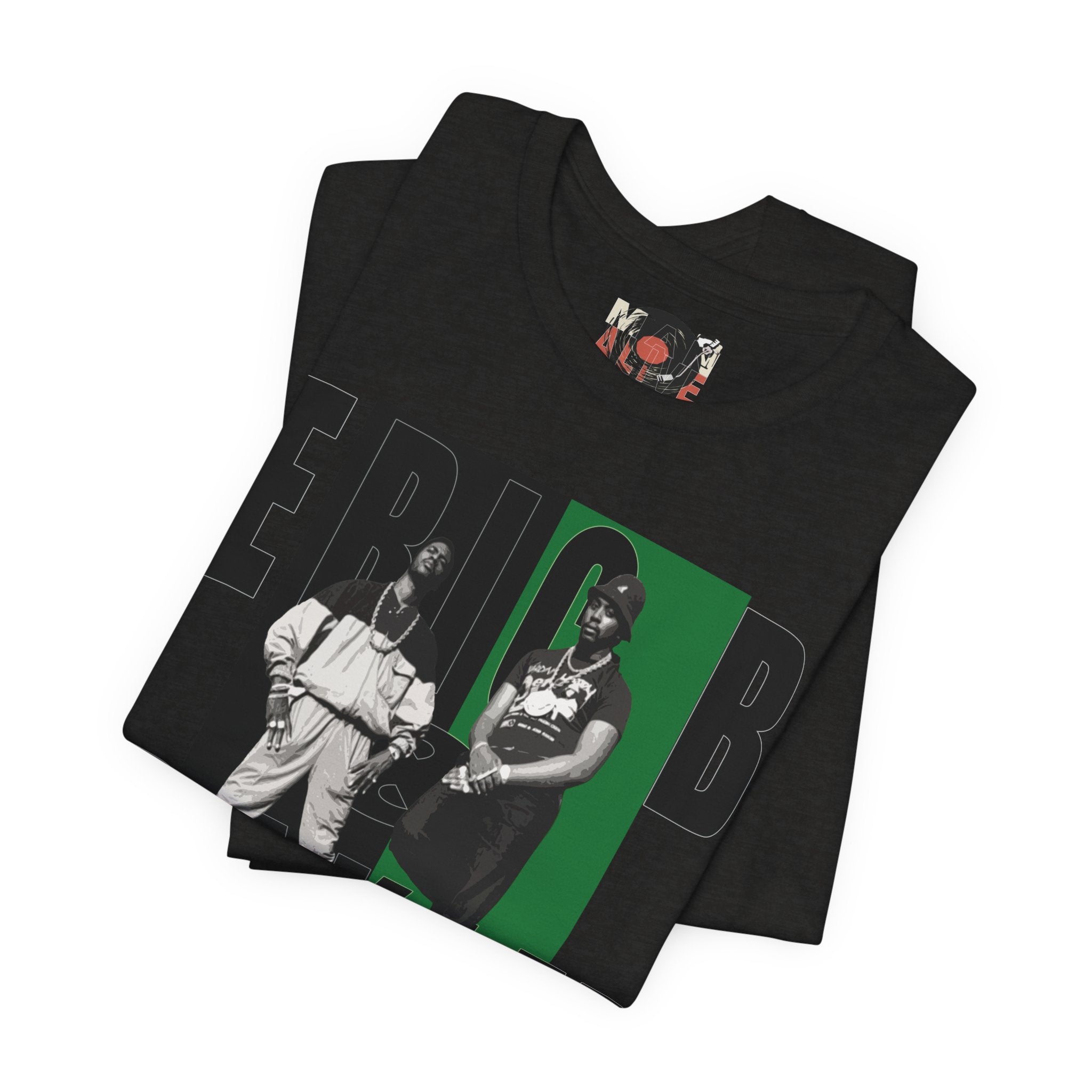 Eric B & Rakim Hip Hop Duo Graphic Tee | Black Green Rap Photo Print