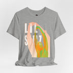 Lil Simz Hands Reaching Colorful Silhouette Tee | Hip Hop Rap Abstract Shirt