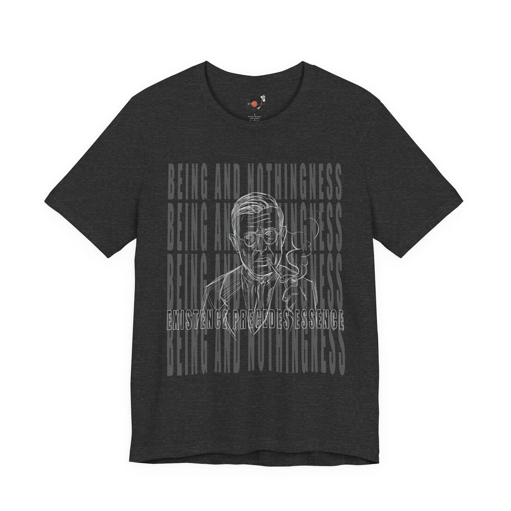 Being and Nothingness graphic Tee | Sartre portrait, existential philosophy text