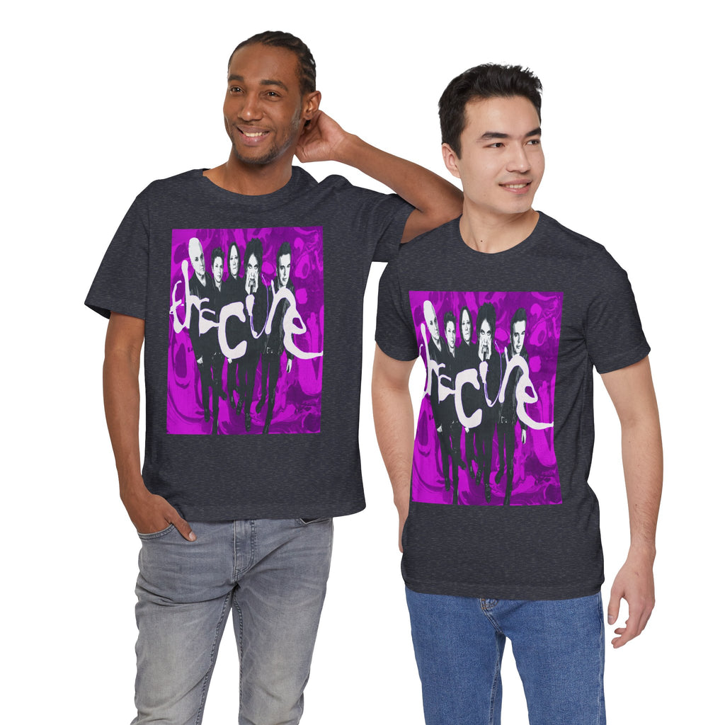 The Cure Band Photo Tee | Alternative Rock Shirt, Purple Graphic