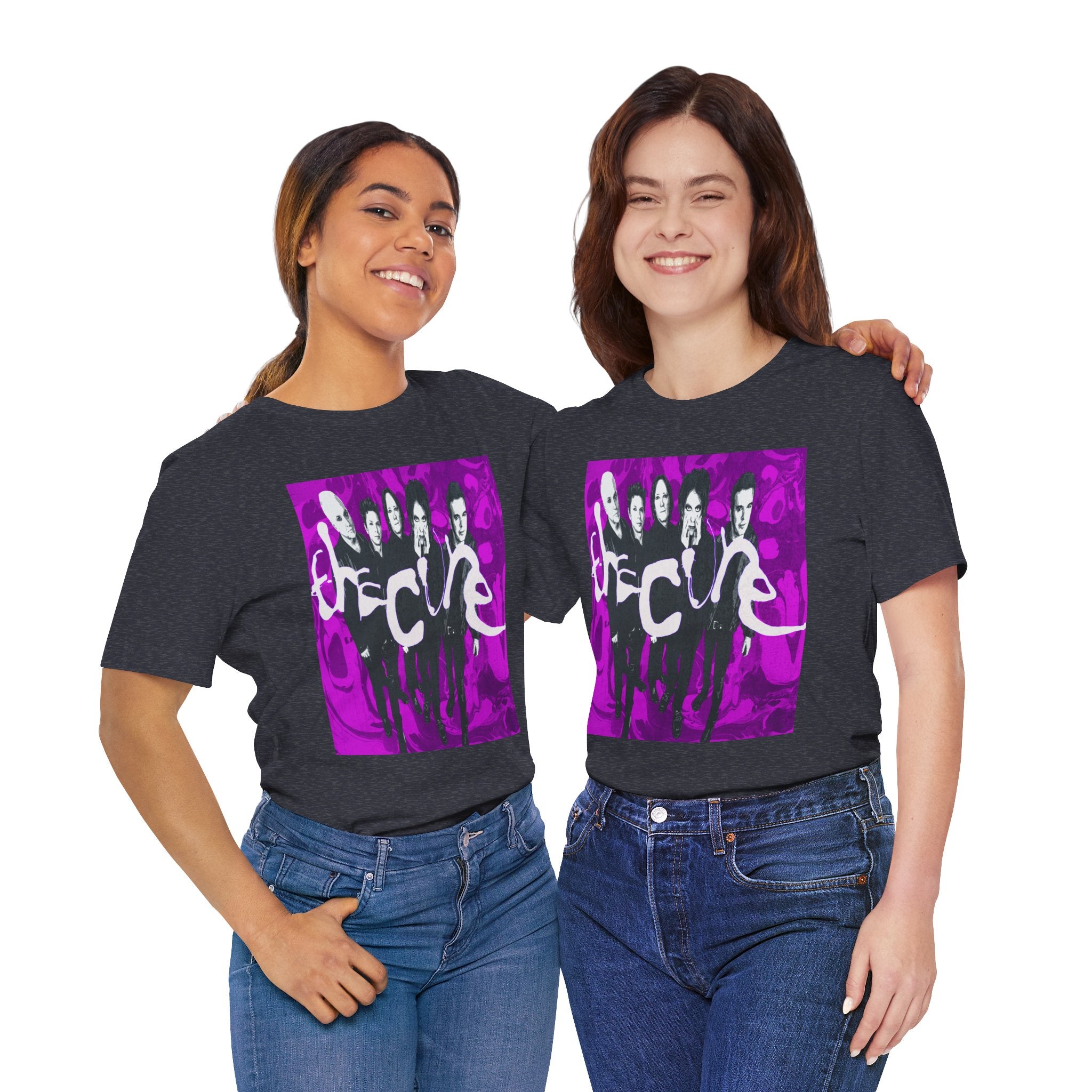 The Cure Band Photo Tee | Alternative Rock Shirt, Purple Graphic