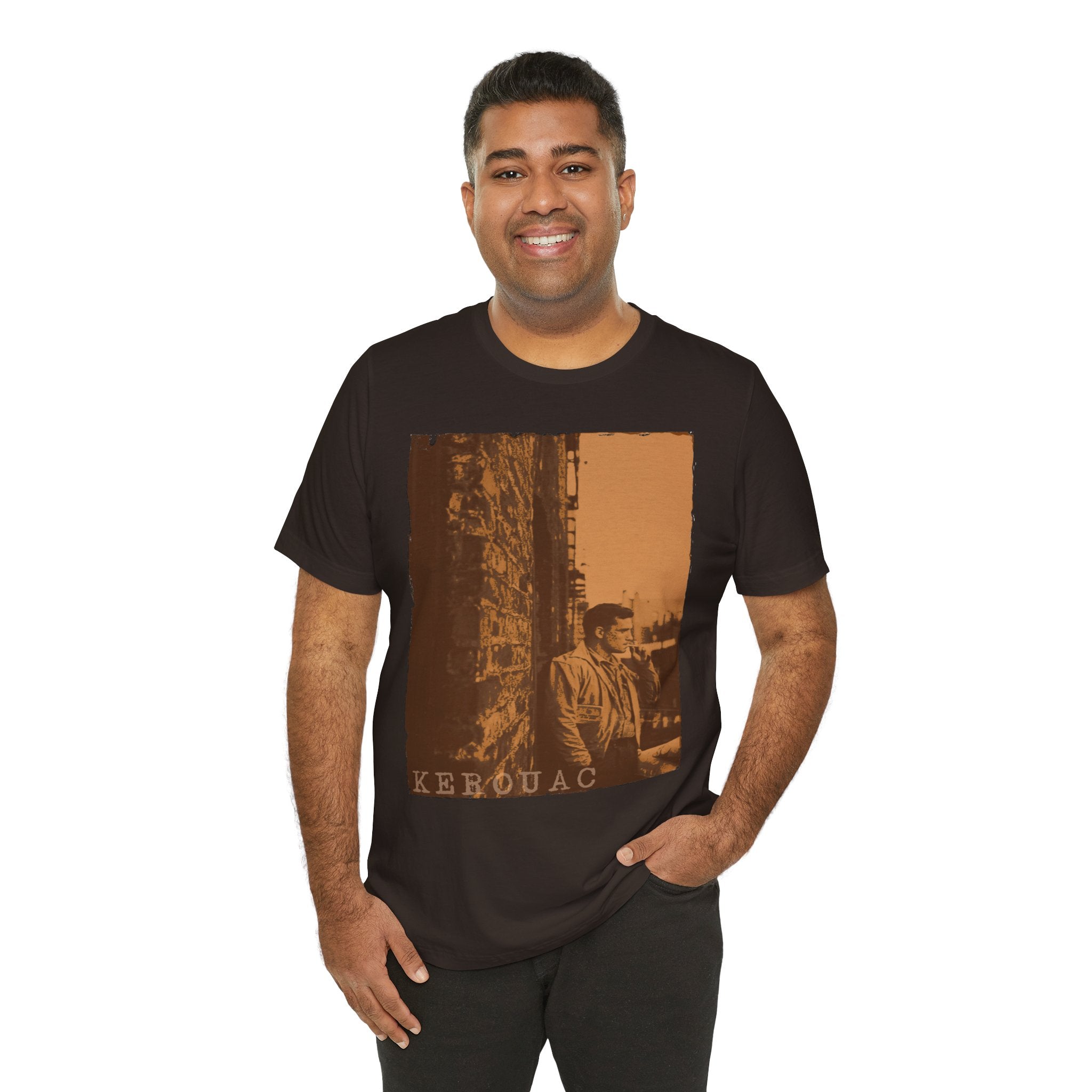 Kerouac portrait T-Shirt | Beat poet graphic tee, vintage sepia photo