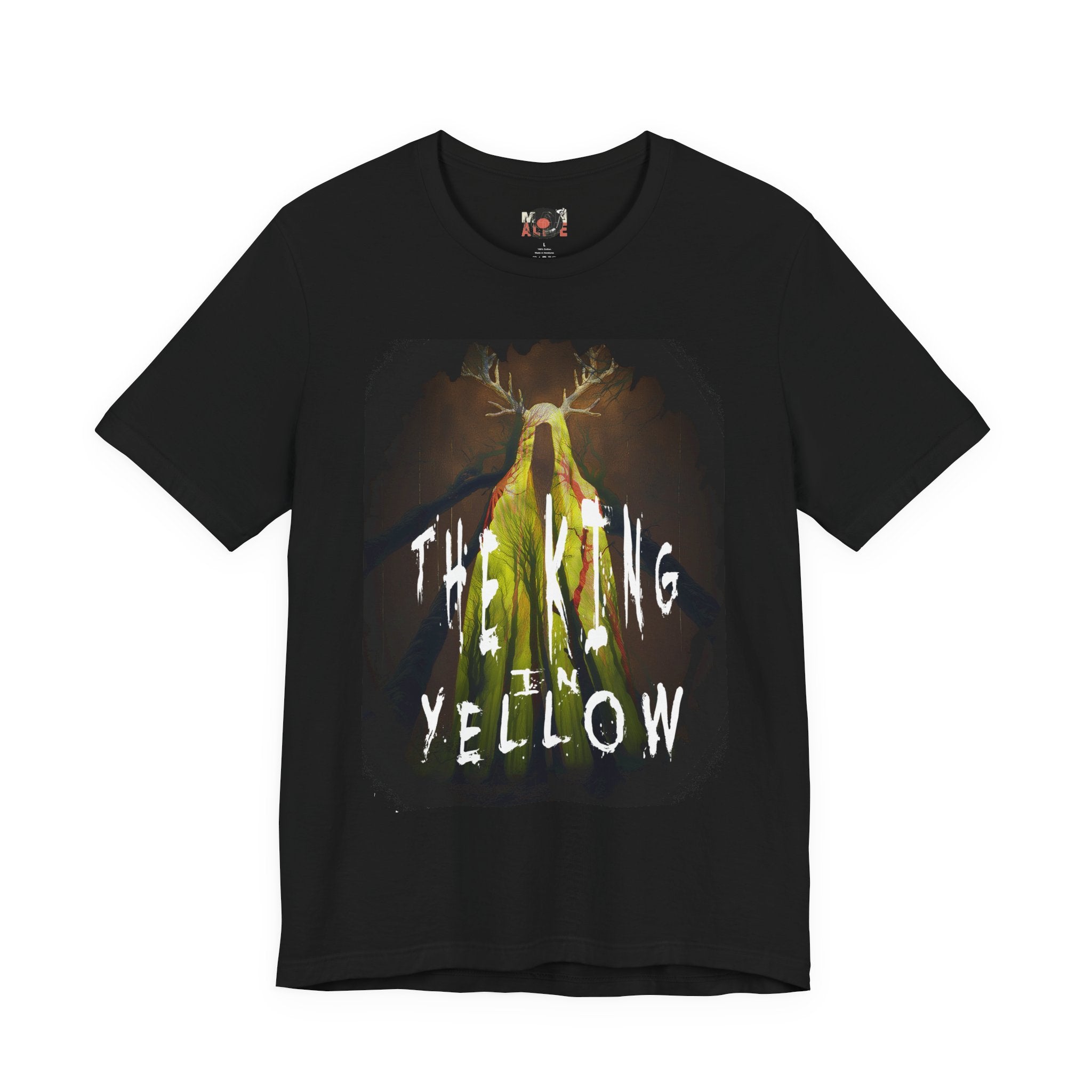 The King in Yellow T-Shirt | Horror Graphic Tee, Yellow Cloaked Figure