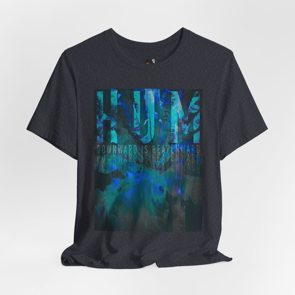 HUM Downward Is Heavenward Abstract Blue Ocean Art T-Shirt | 90s Indie Music Graphic