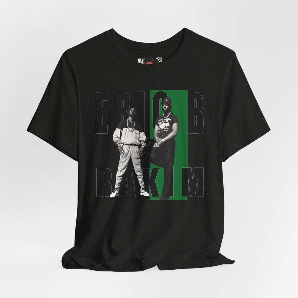 Eric B & Rakim Hip Hop Duo Graphic Tee | Black Green Rap Photo Print