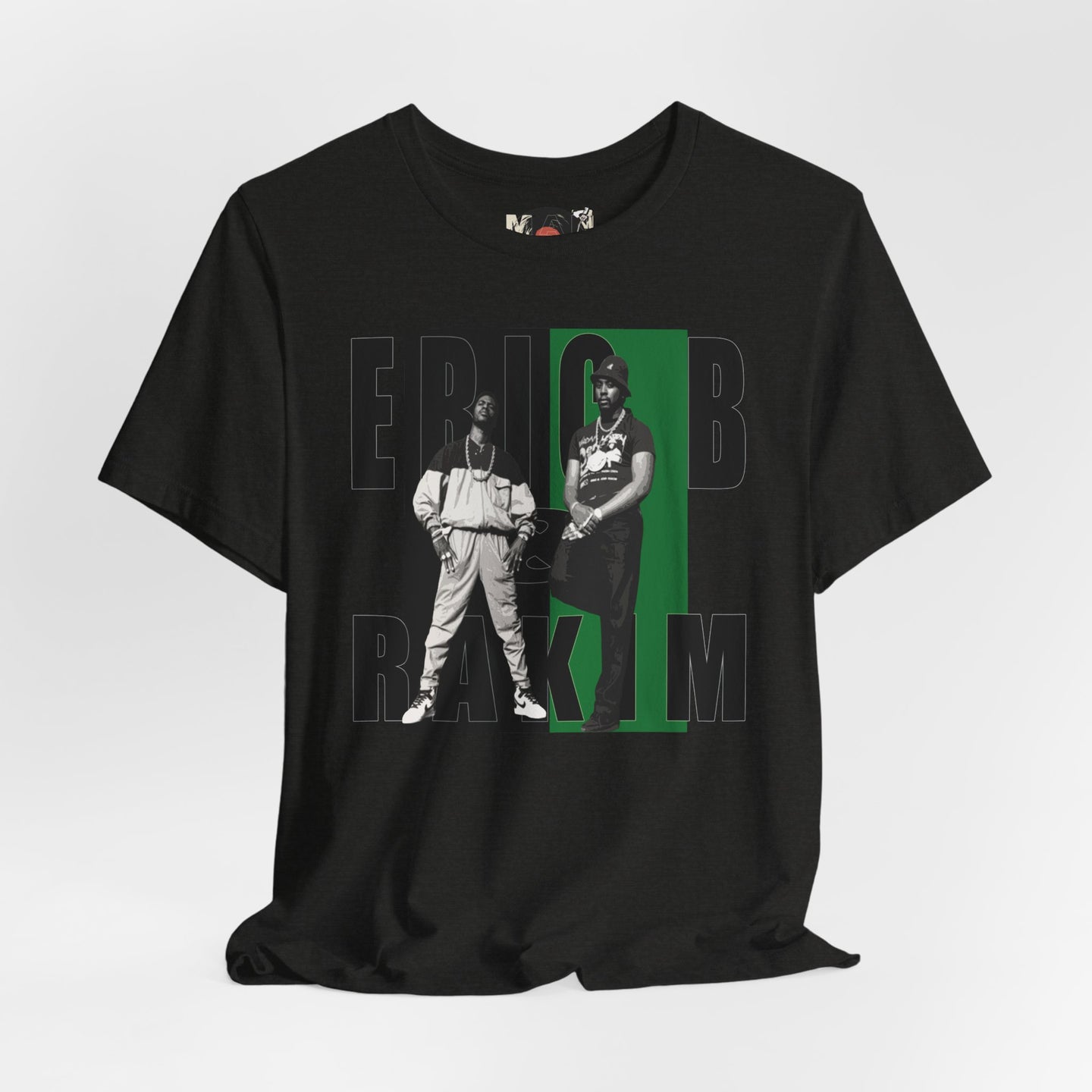 Eric B & Rakim Hip Hop Duo Graphic Tee | Black Green Rap Photo Print