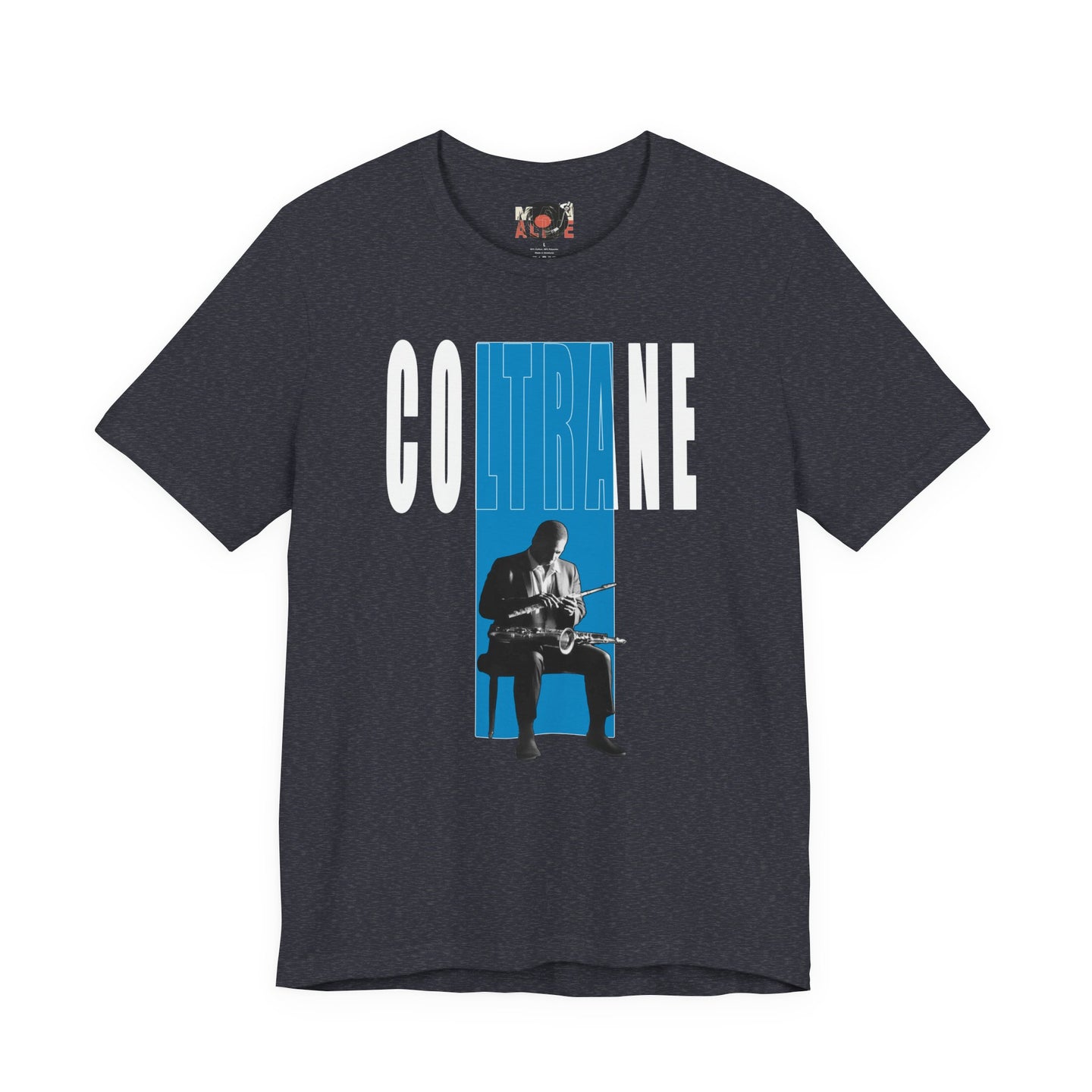 John Coltrane Jazz Music Graphic T-Shirt | Saxophone Portrait Tee