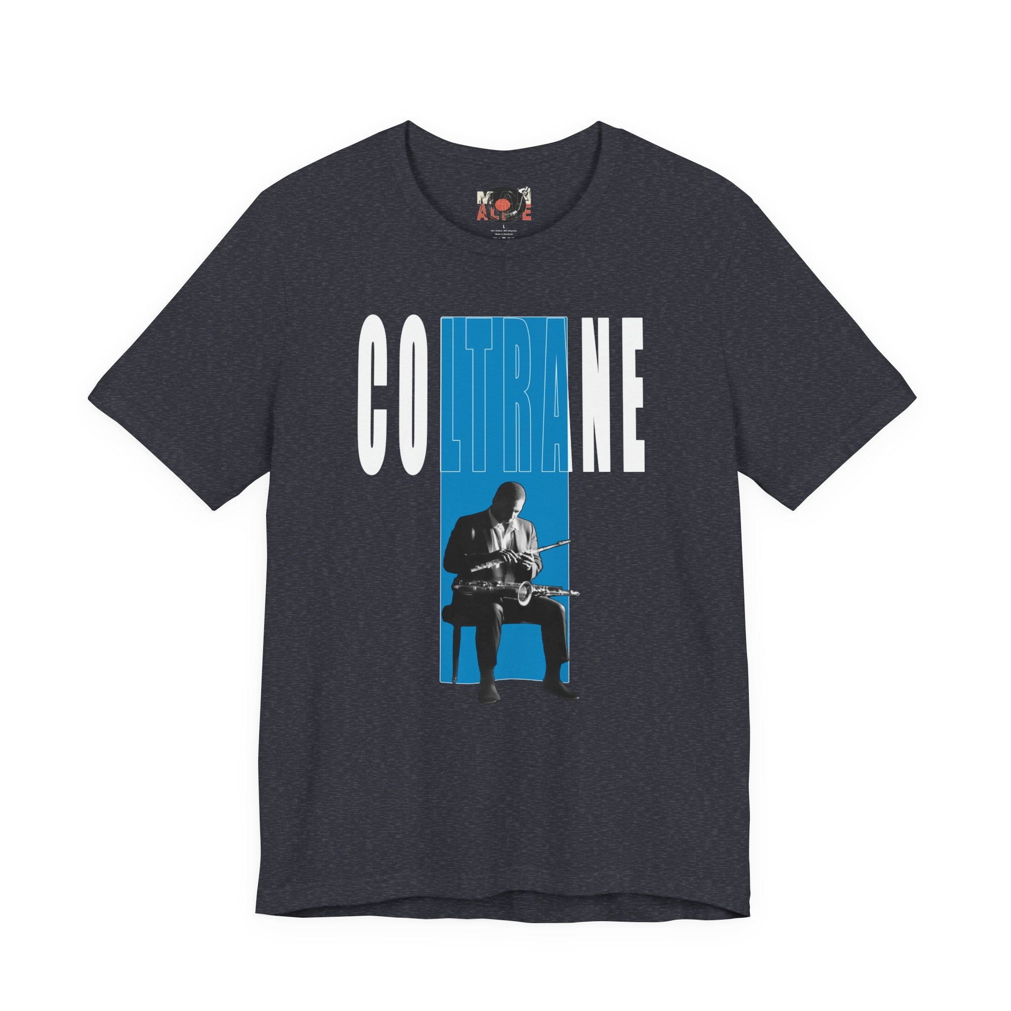 John Coltrane Jazz Music Graphic T-Shirt | Saxophone Portrait Tee