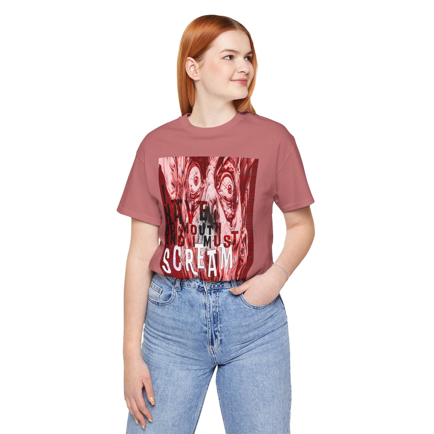 "I Have No Mouth, And I Must Scream" Harlan Ellison Distressed Horror Sci‑Fi T-Shirt