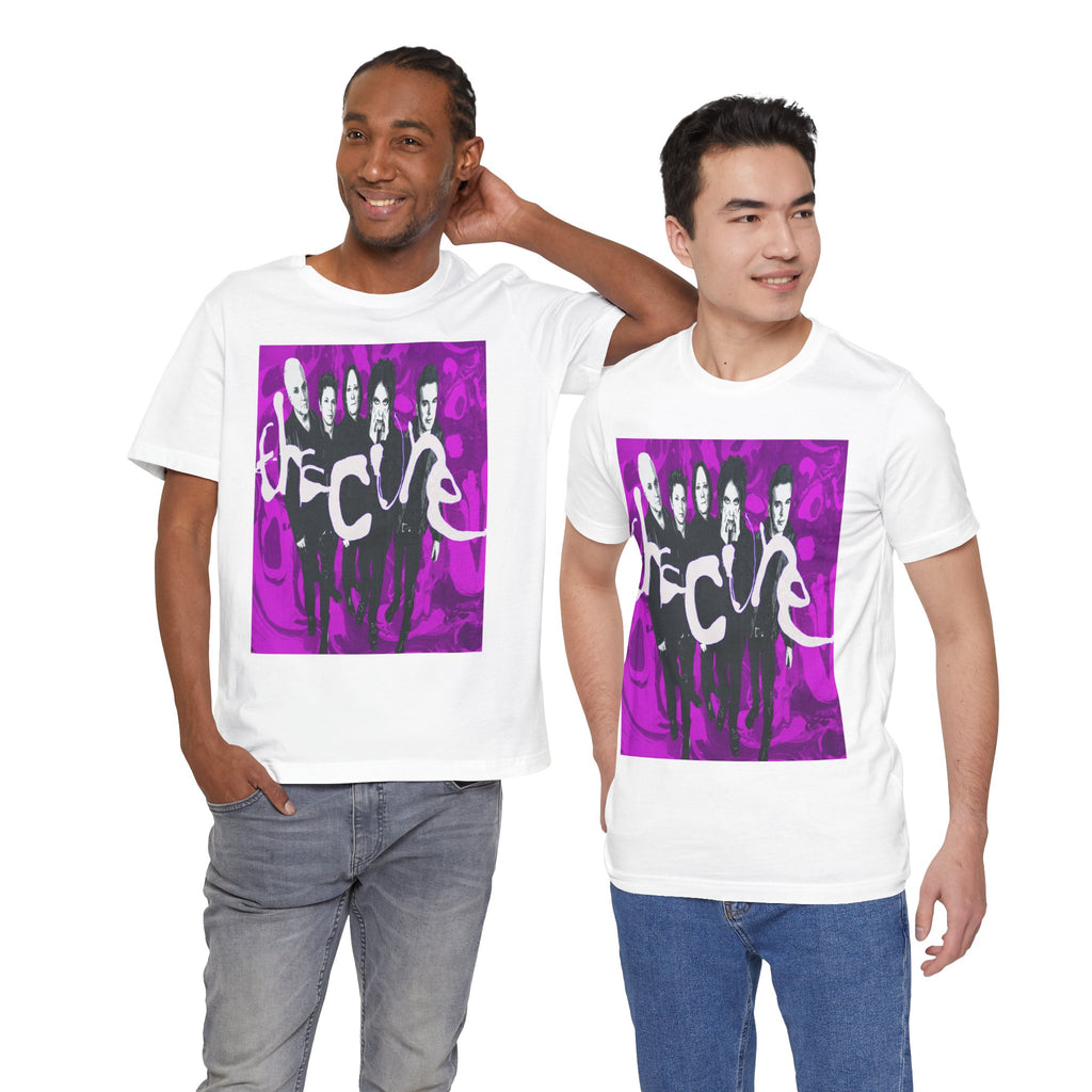 The Cure Band Photo Tee | Alternative Rock Shirt, Purple Graphic