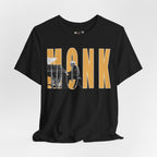 Thelonious Monk Vintage Jazz Silhouette T-Shirt | Yellow Block Letters