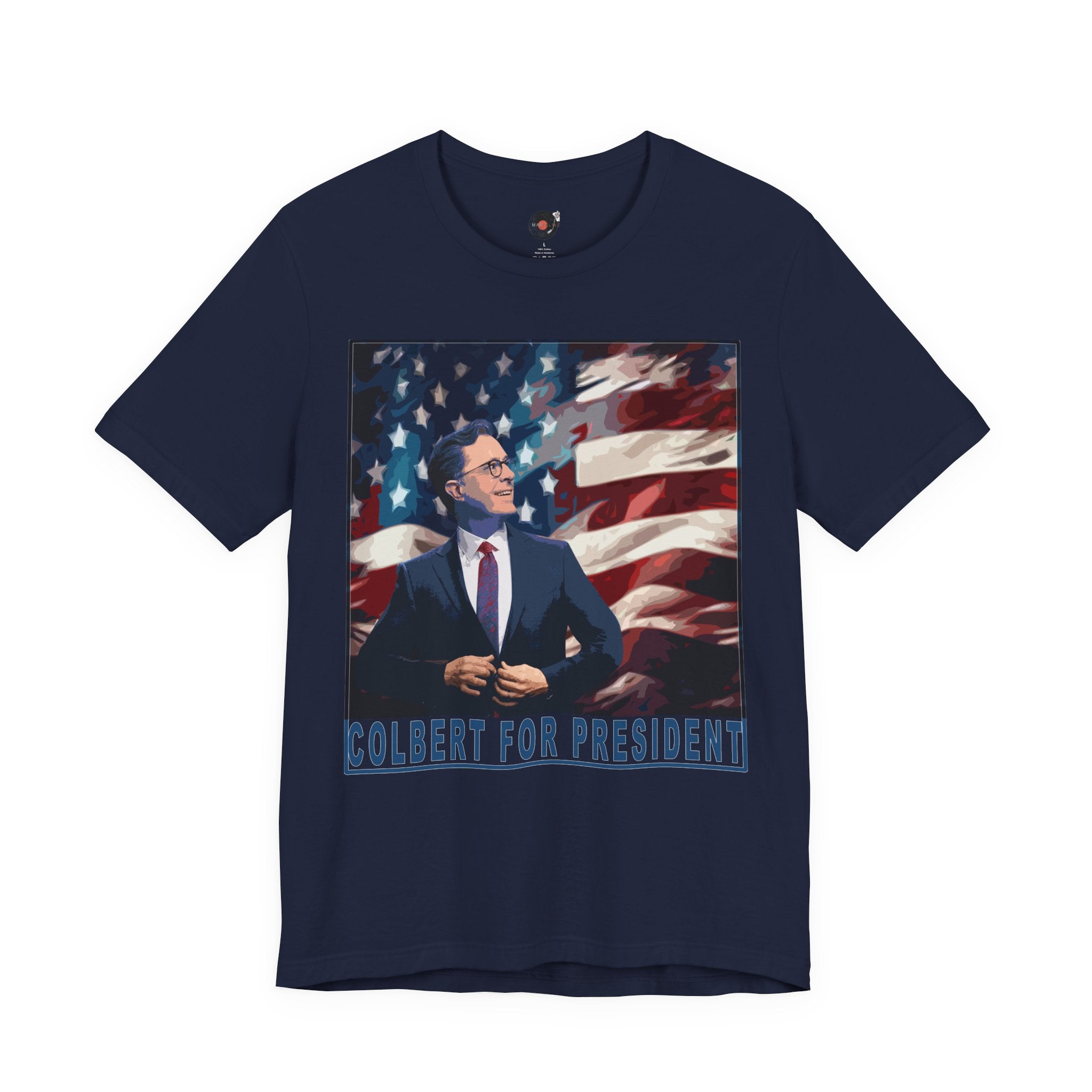Stephen Colbert For President T-Shirt | Political Satire, American Flag Design