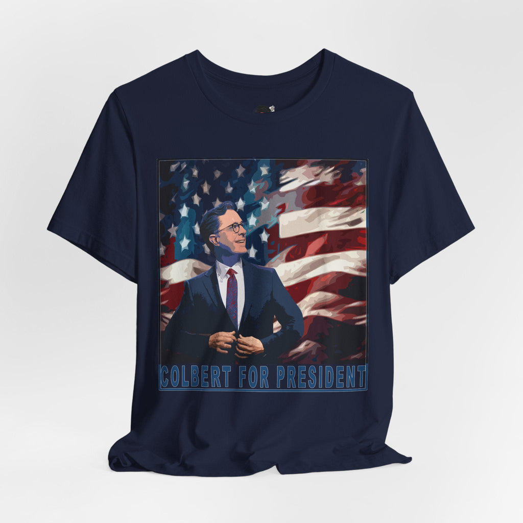 Stephen Colbert For President T-Shirt | Political Satire, American Flag Design