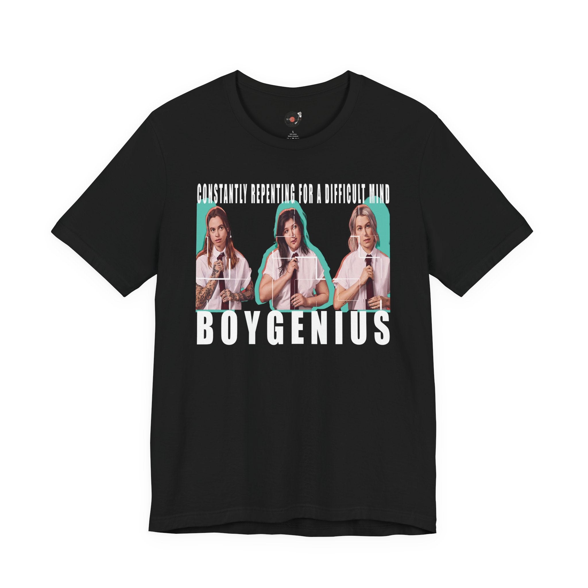 Boygenius band photo Shirt | 'Constantly Repeating' lyric tee