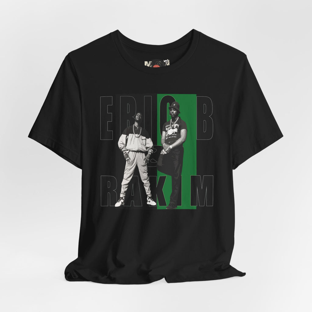 Eric B & Rakim Hip Hop Duo Graphic Tee | Black Green Rap Photo Print