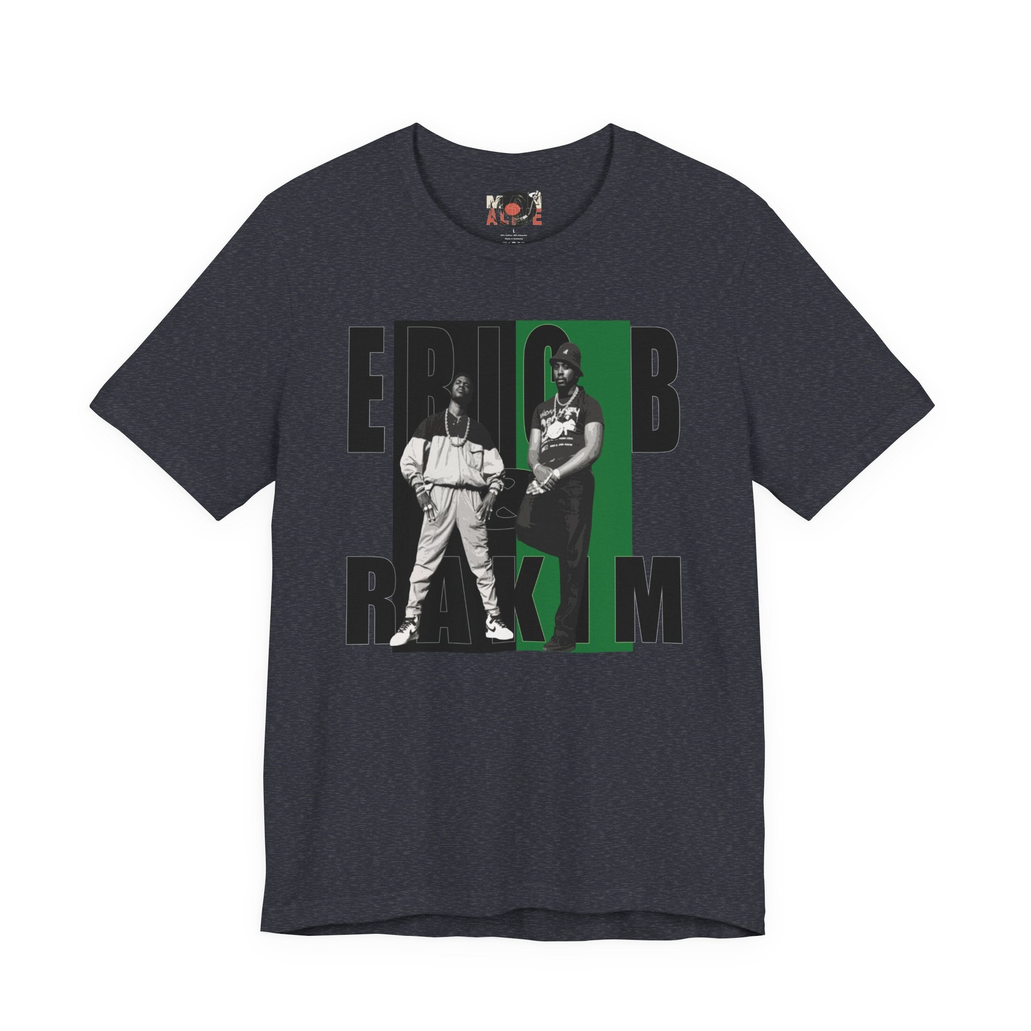 Eric B & Rakim Hip Hop Duo Graphic Tee | Black Green Rap Photo Print