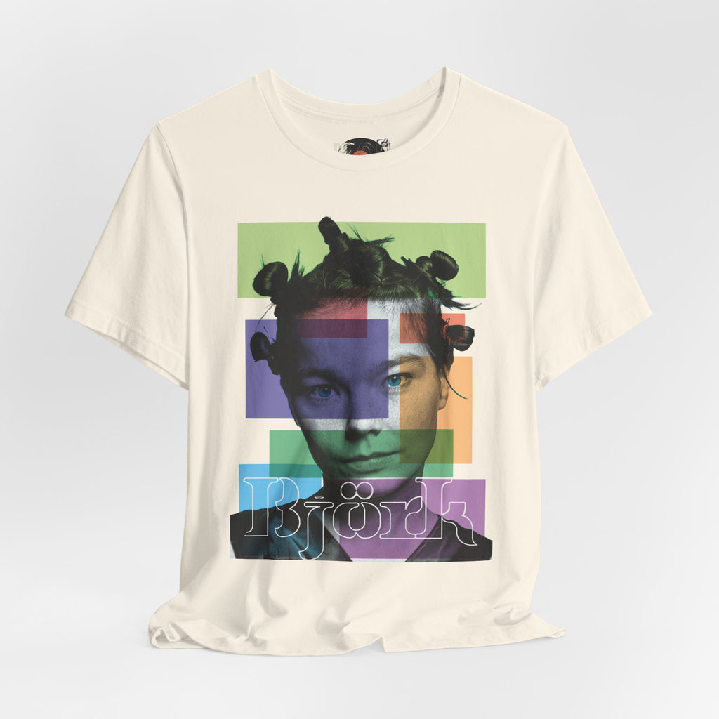 Bjork Portrait Pop Art Tee | Music Face Graphic T-shirt