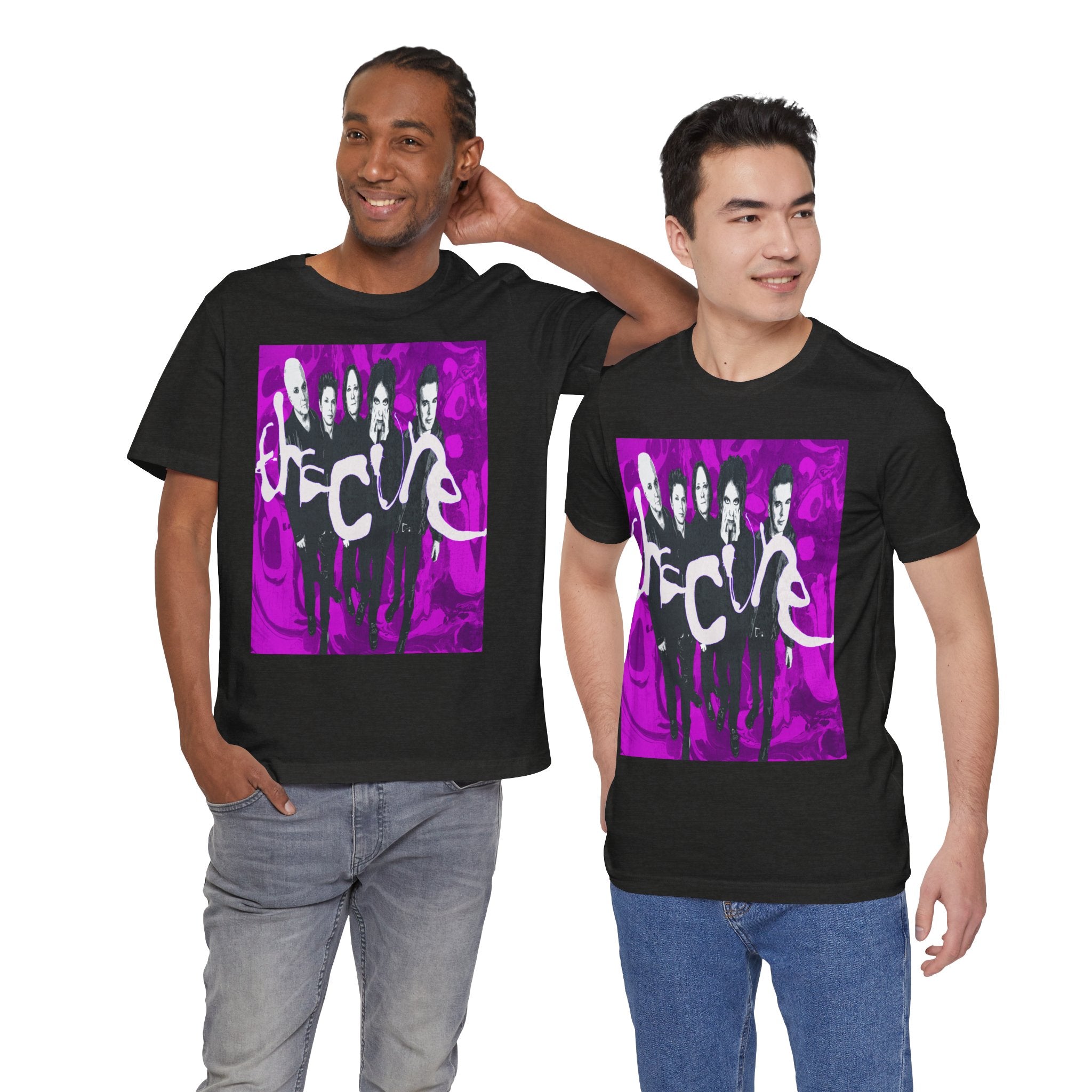 The Cure Band Photo Tee | Alternative Rock Shirt, Purple Graphic
