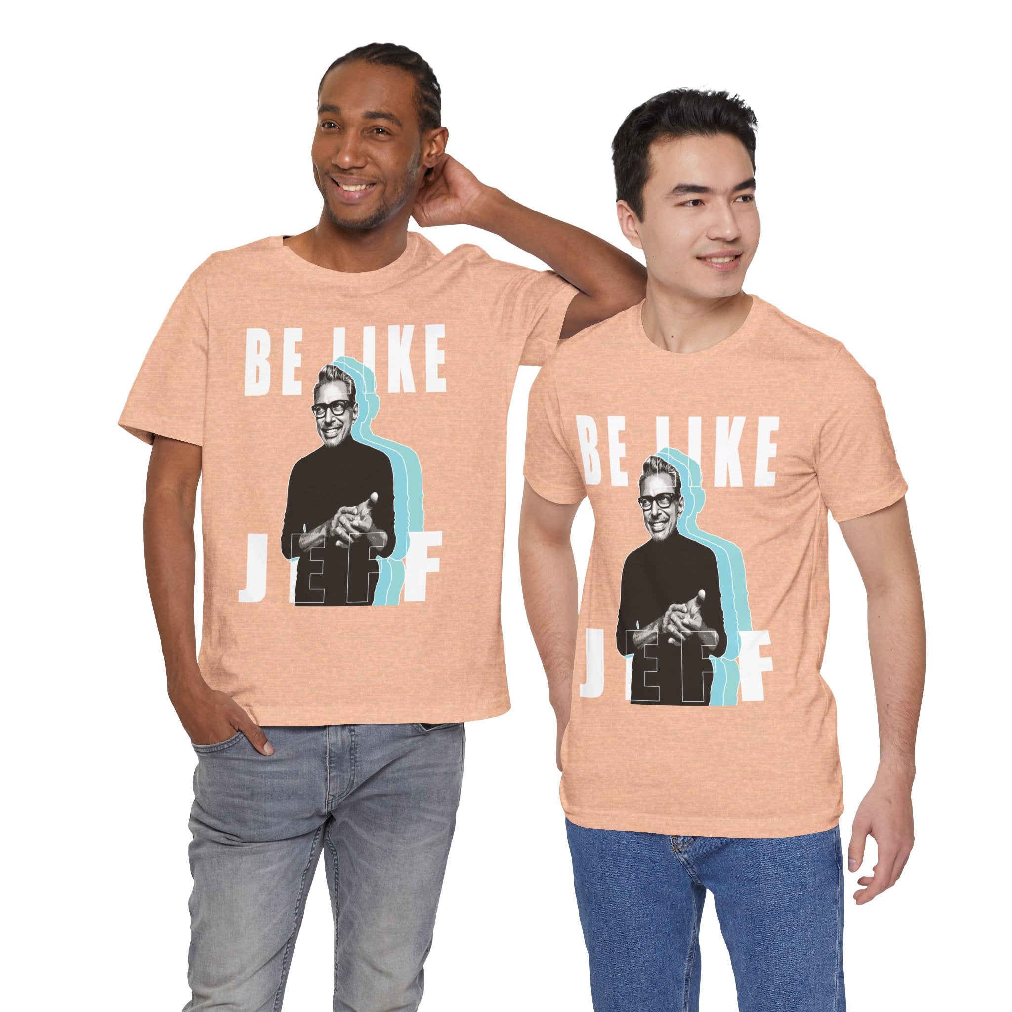 Be Like Jeff portrait T-Shirt | Jeff Goldblum retro typography