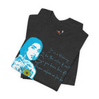 Rupi Kaur Blue Portrait with Sunflowers T-Shirt | Retro Pop Art PoetryTee
