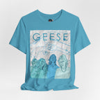 Getting Killed Geese band art T-Shirt | Retro portrait, blue line illustration