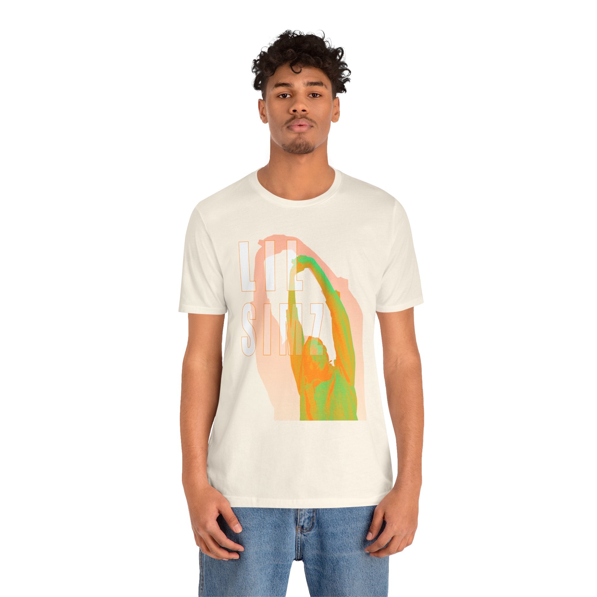 Lil Simz Hands Reaching Colorful Silhouette Tee | Hip Hop Rap Abstract Shirt